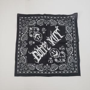 Dolls Kill Black and White Pills Pot Leaves Symbols Bandana